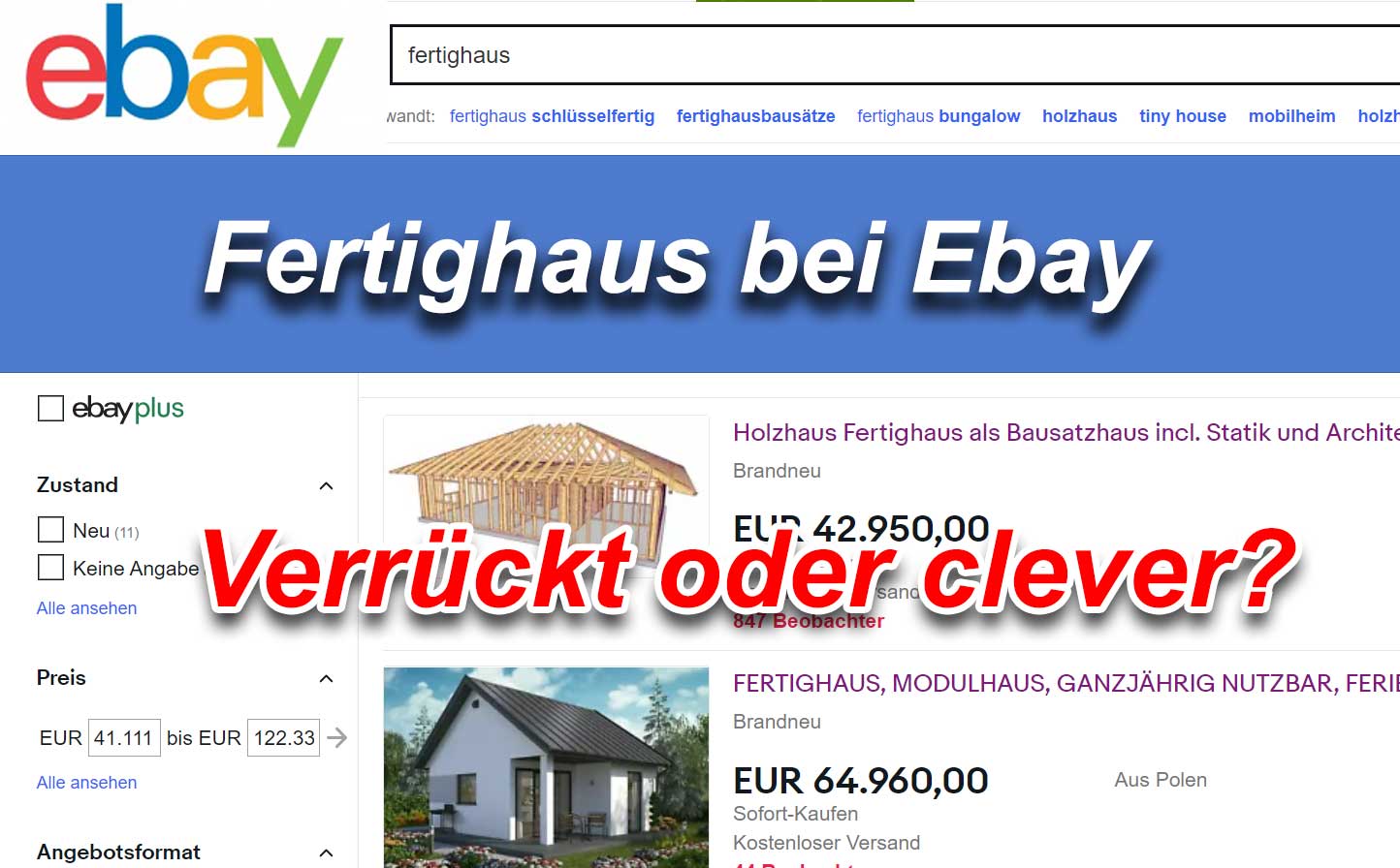 Fertighaus bei Ebay kaufen?